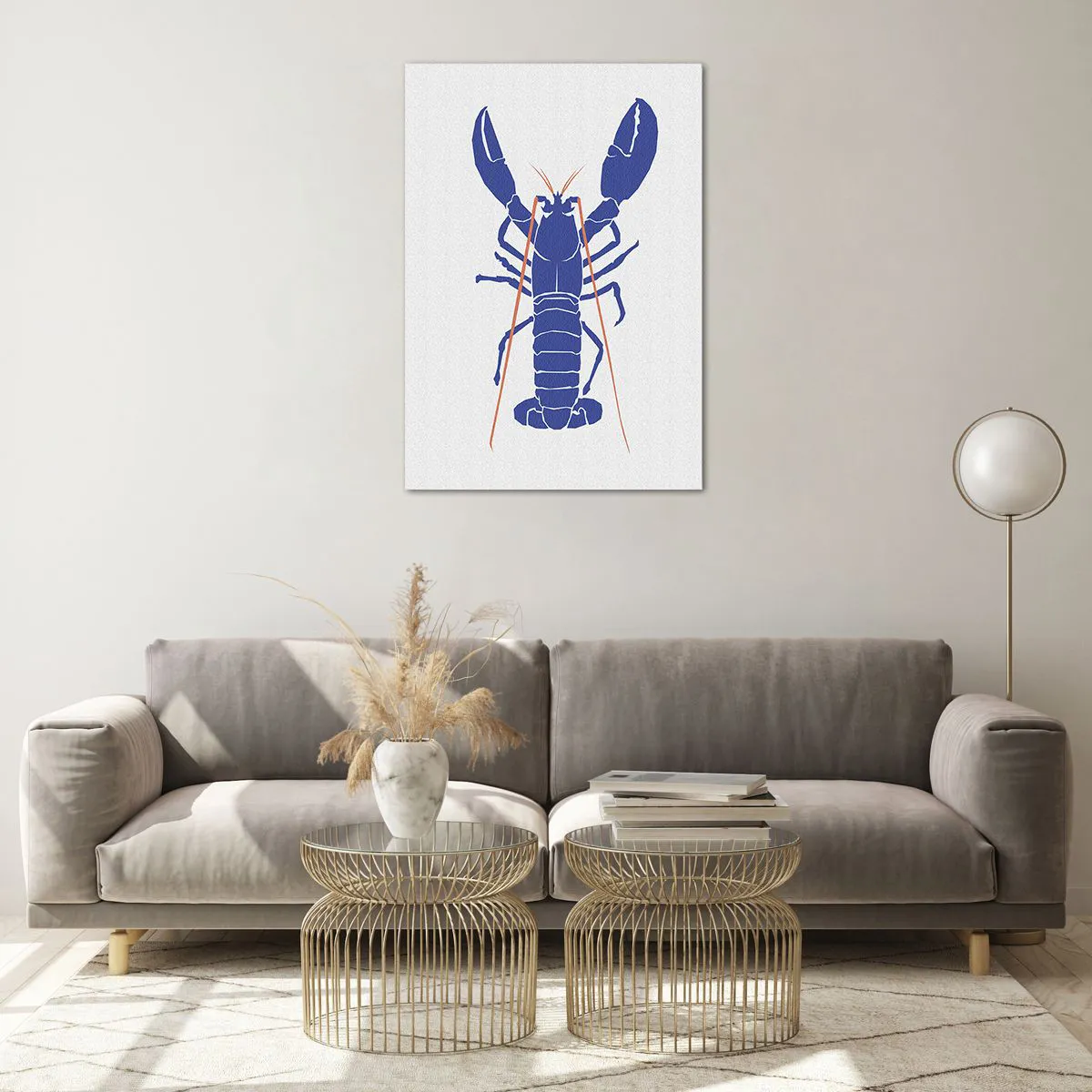 Tablou pe sticlă - Homar rafinat albastru închis - 70x100 cm