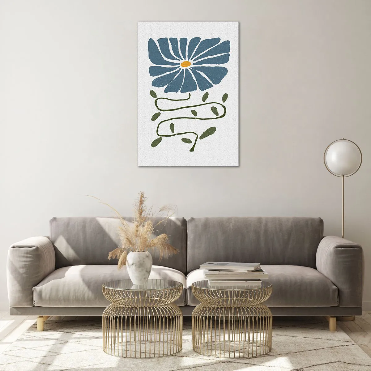 Impression sur verre - Image sur verre - Une branche à une fleur - 70x100 cm