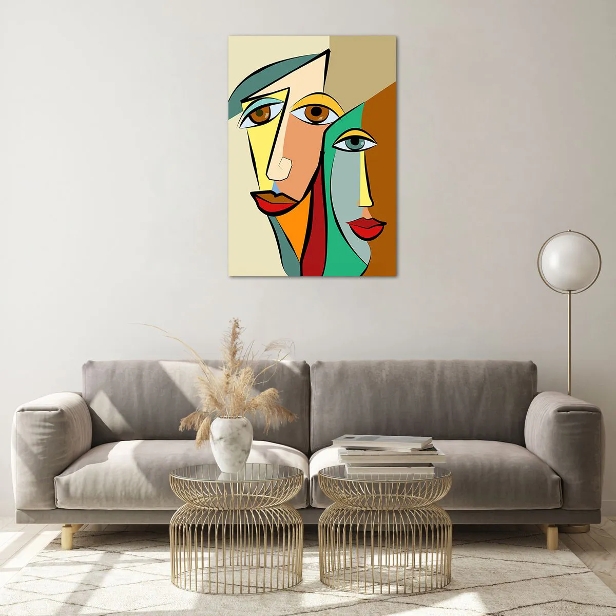 Quadro su vetro - Coppia cubista - 70x100 cm
