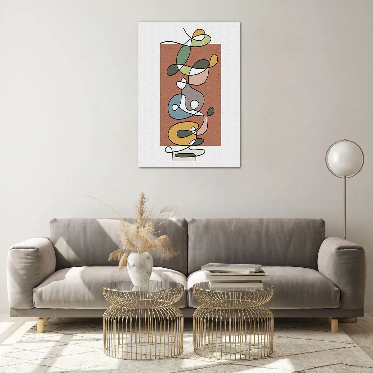 Tablou pe sticlă - Abstracție: un dans colorat - 70x100 cm