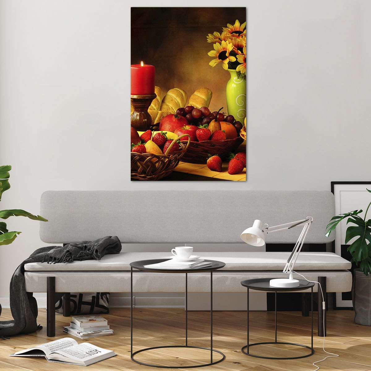 Quadro su vetro Gastronomia, Quadro su vetro Fiori, Quadro su vetro Frutta, Quadro su vetro Cesto Di Salice, Quadro su vetro Natura Morta