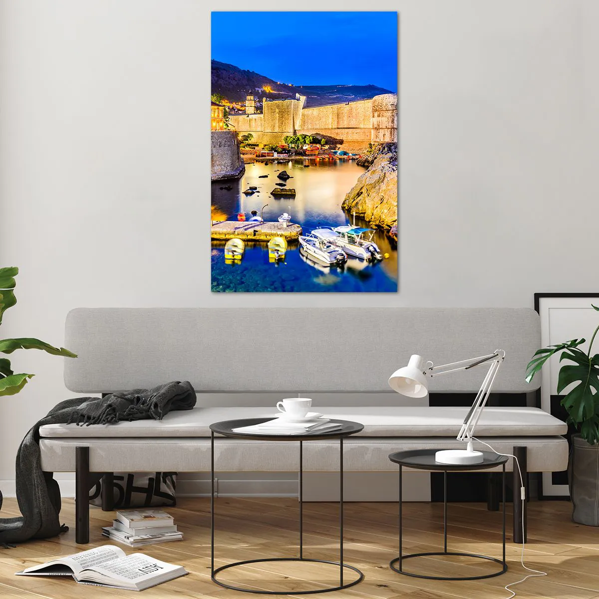 Obraz na skle - Žiarivá noc nad Jadranom - 80x120 cm