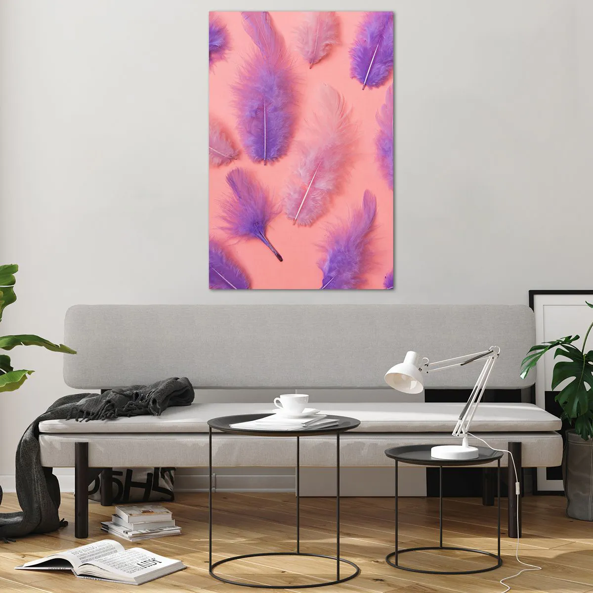 Obraz na skle - Liliový pták touhy - 80x120 cm