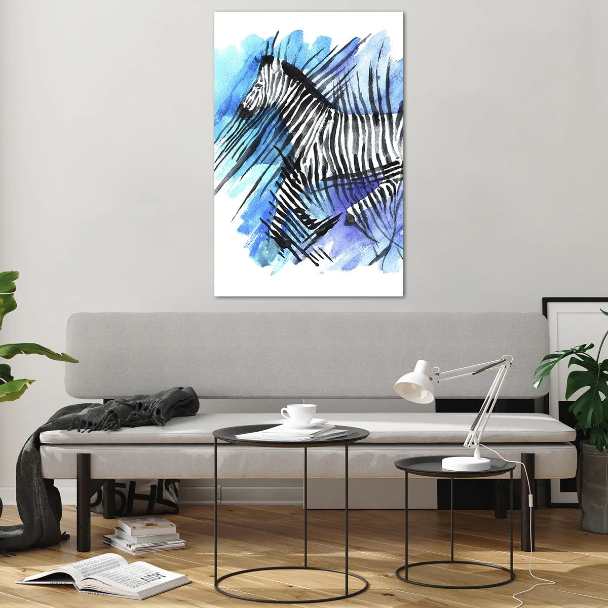 Tablou pe sticlă - Ascunsă în dungi - 80x120 cm