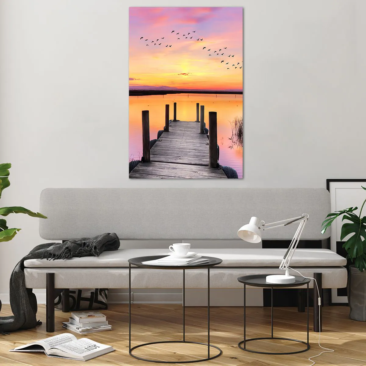 Quadro em vidro - Silenciosa Alvorada Violeta  - 80x120 cm