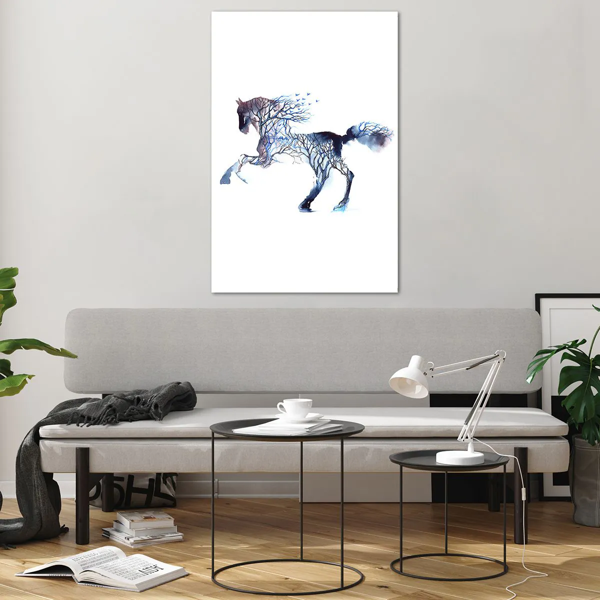 Schilderen op glas - En alsof het bos was verplaatst - 80x120 cm