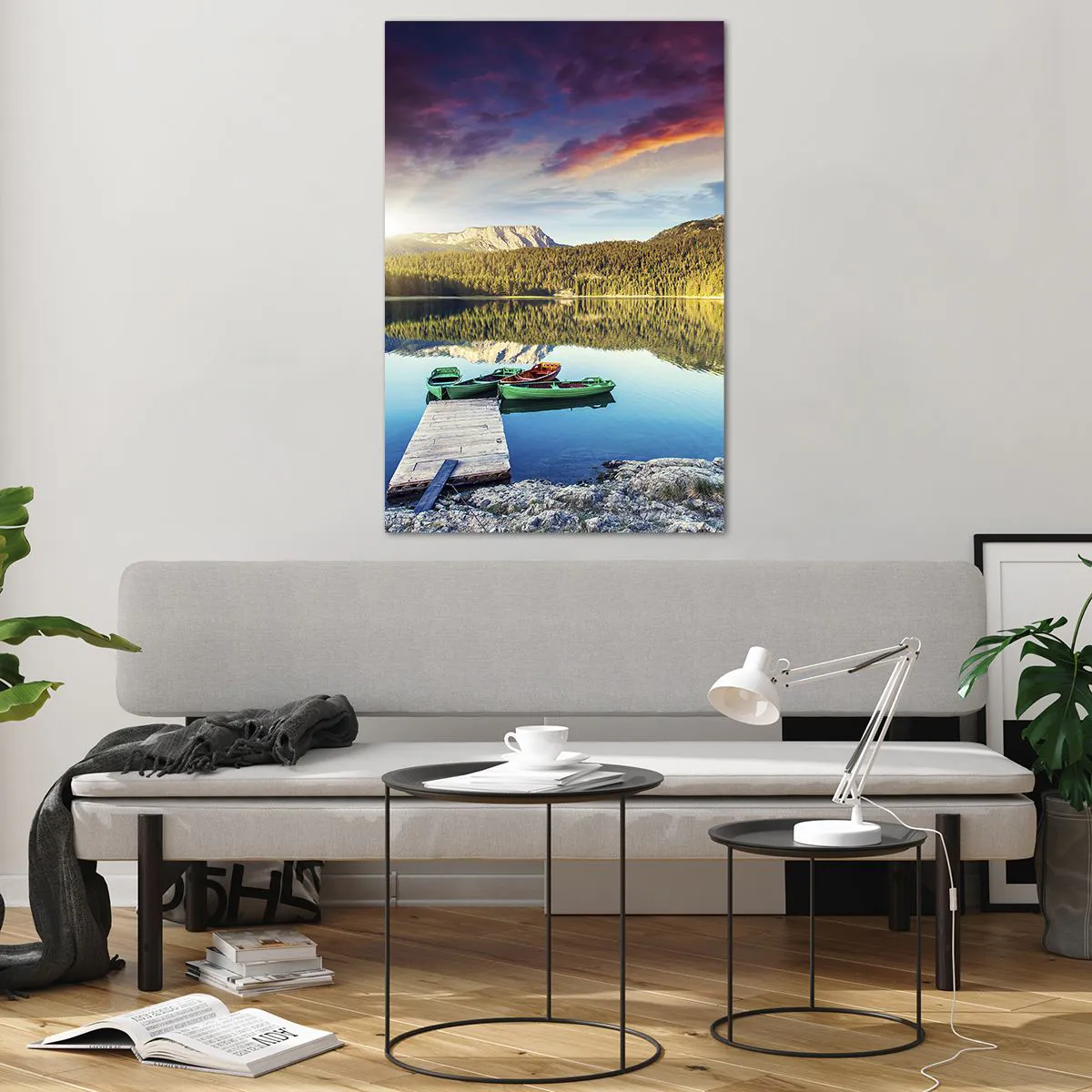 Quadro em vidro - Sobre a água tão lisa como um espelho - 80x120 cm