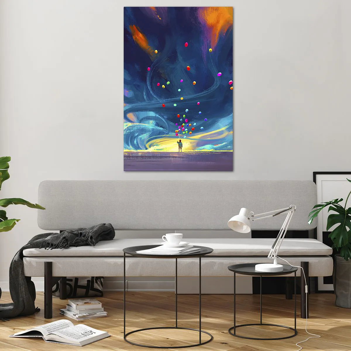 Tablou pe sticlă - Pe un vânt albastru - 80x120 cm