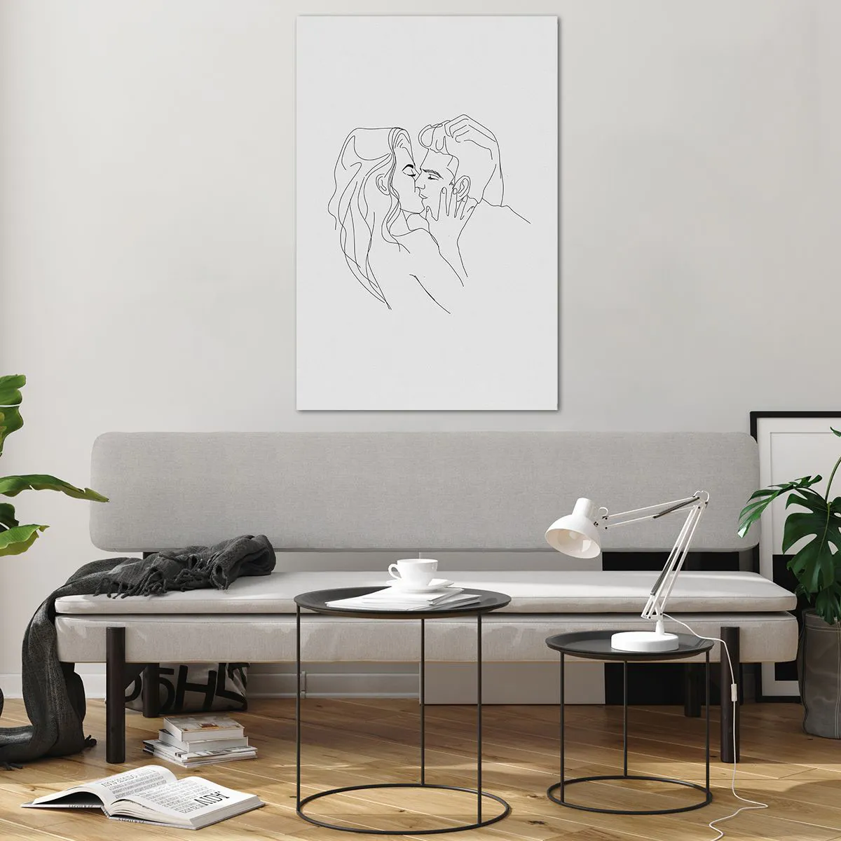 Tablou pe sticlă - Cu aceeași linie - 80x120 cm