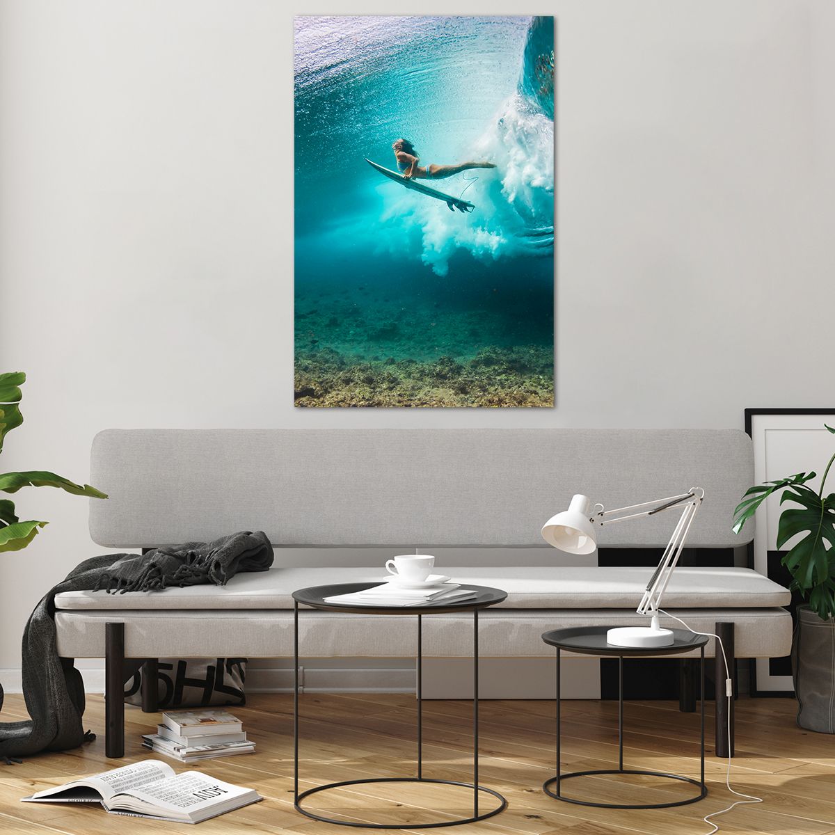 Glass picture  Surfing, Glass picture  Underwater World, Glass picture  Woman, Glass picture  Ocean, Glass picture  Sport