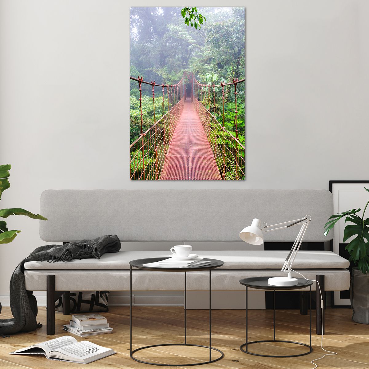 Bilder auf glas Landschaft, Bilder auf glas Urwald, Bilder auf glas Costa Rica, Bilder auf glas Hängende Brücke, Bilder auf glas Natur