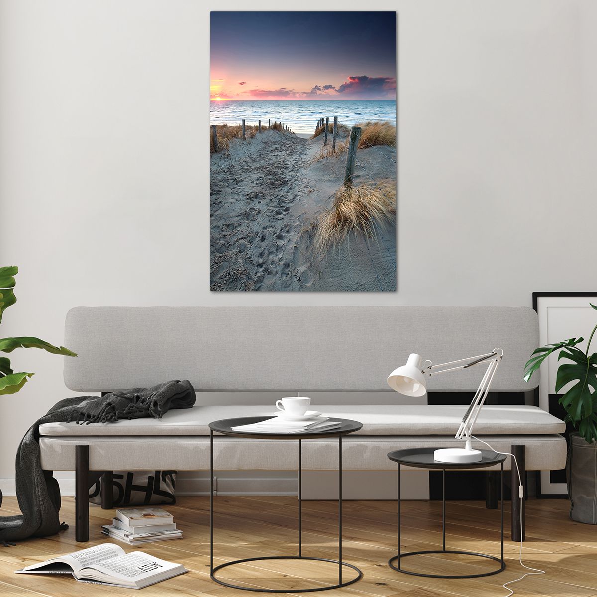 Bild på glas Landskap, Bild på glas Hav, Bild på glas Strand, Bild på glas Dyn, Bild på glas Solnedgången