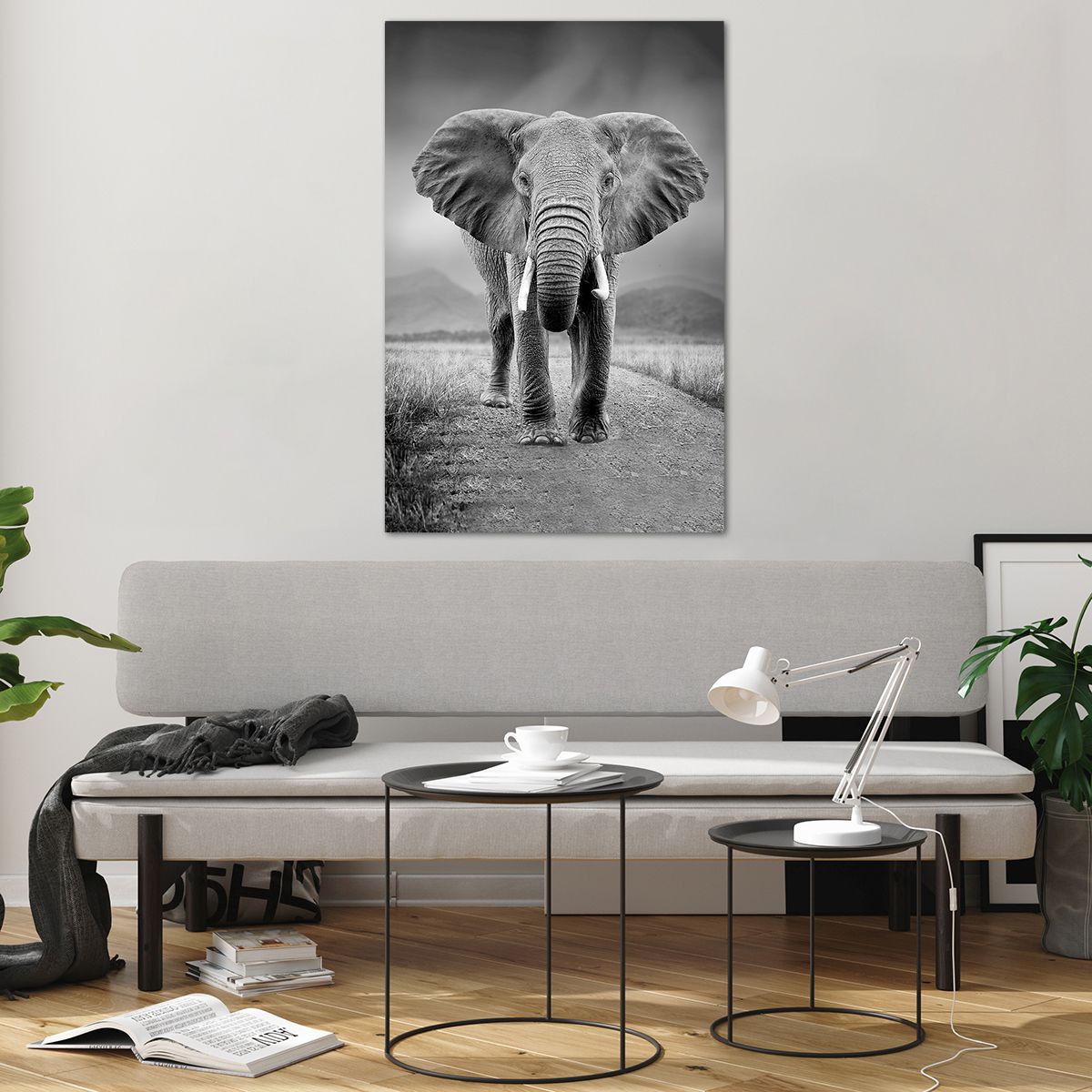 Glass picture  Elephant, Glass picture  Animals, Glass picture  Landscape, Glass picture  Nature, Glass picture  Africa