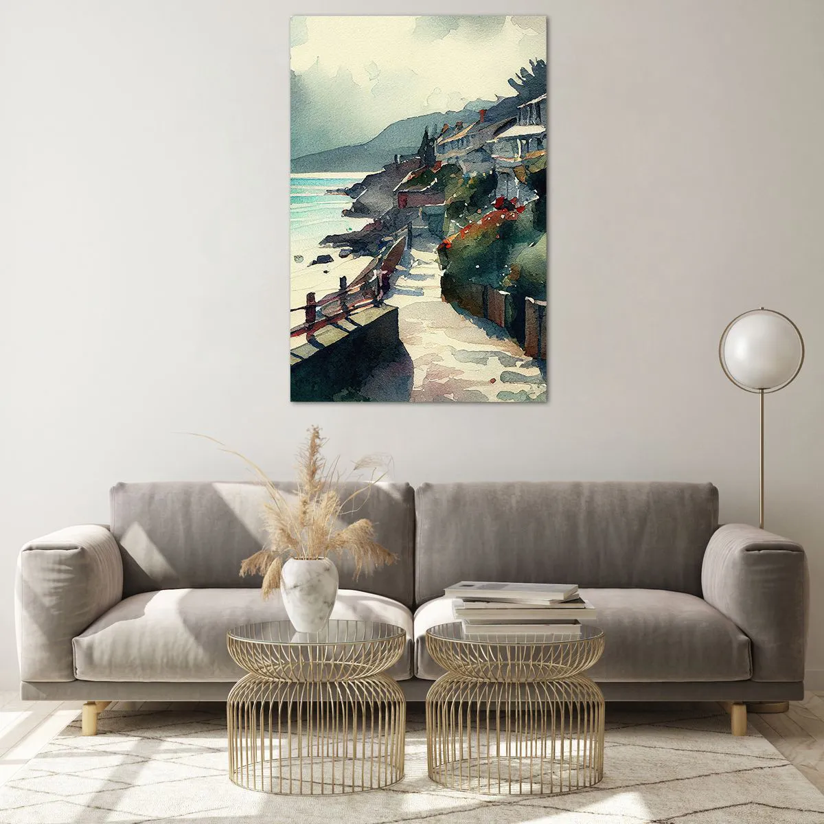 Glass picture - Mediterranean Town - 80x120 cm