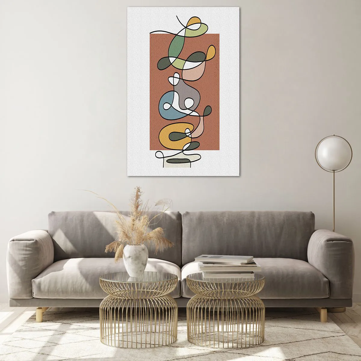 Schilderen op glas - Abstractie: kleurrijke dans - 80x120 cm