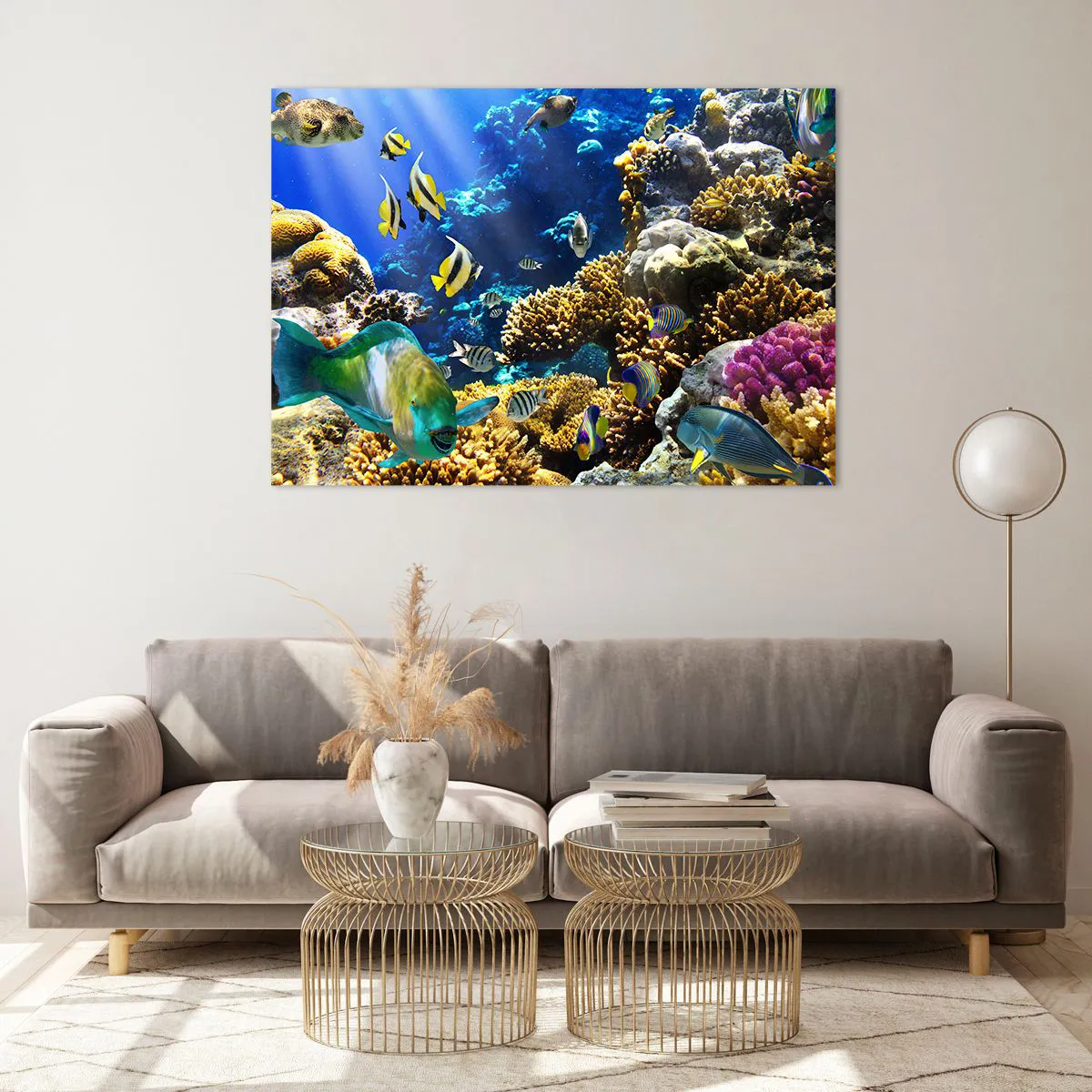 Glass picture - Big Traffic to Holiday Destination - 100x70 cm