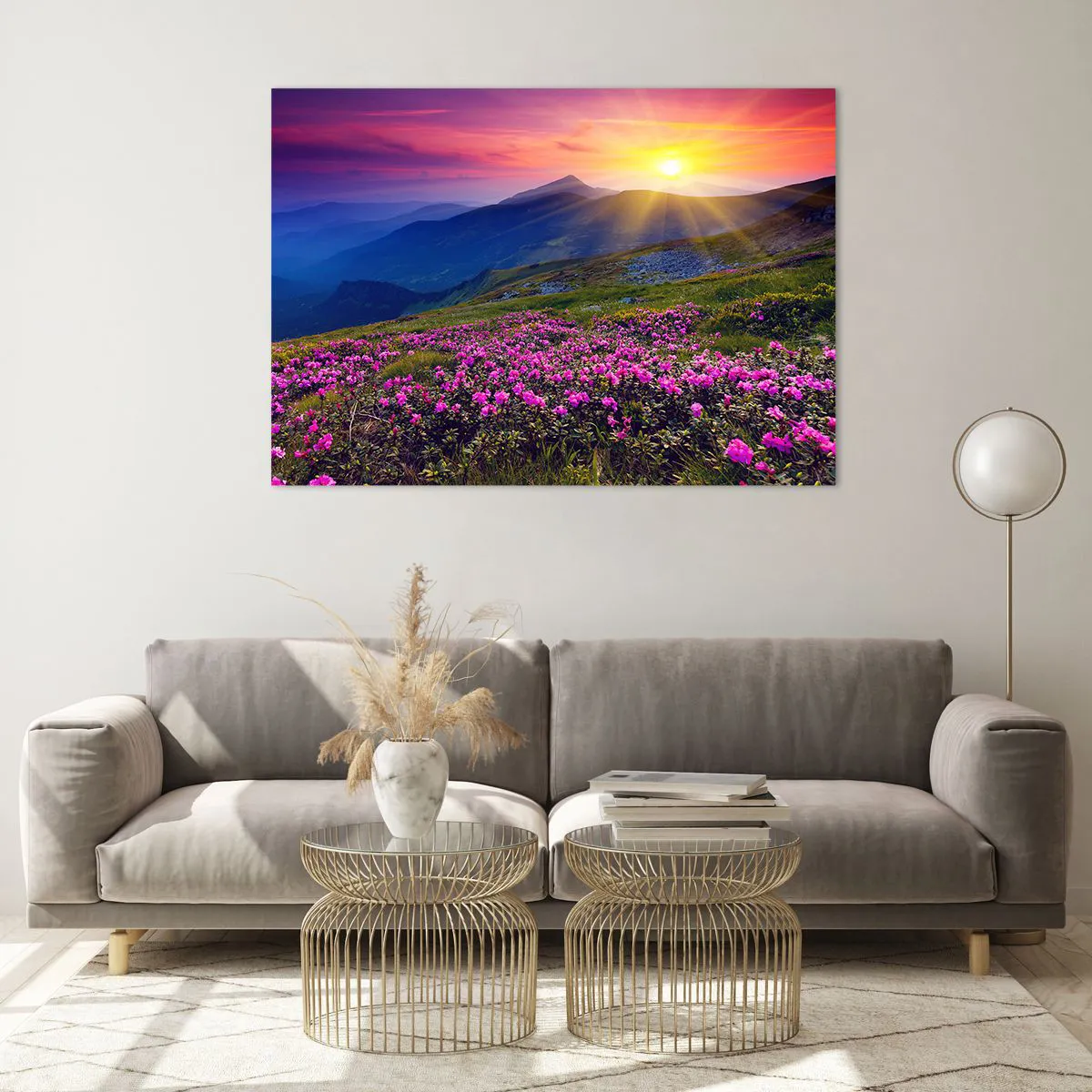 Tablou pe sticlă - ... Și peste tot în jur se simte un miros de jneapăn și parfum de ierburi... - 100x70 cm