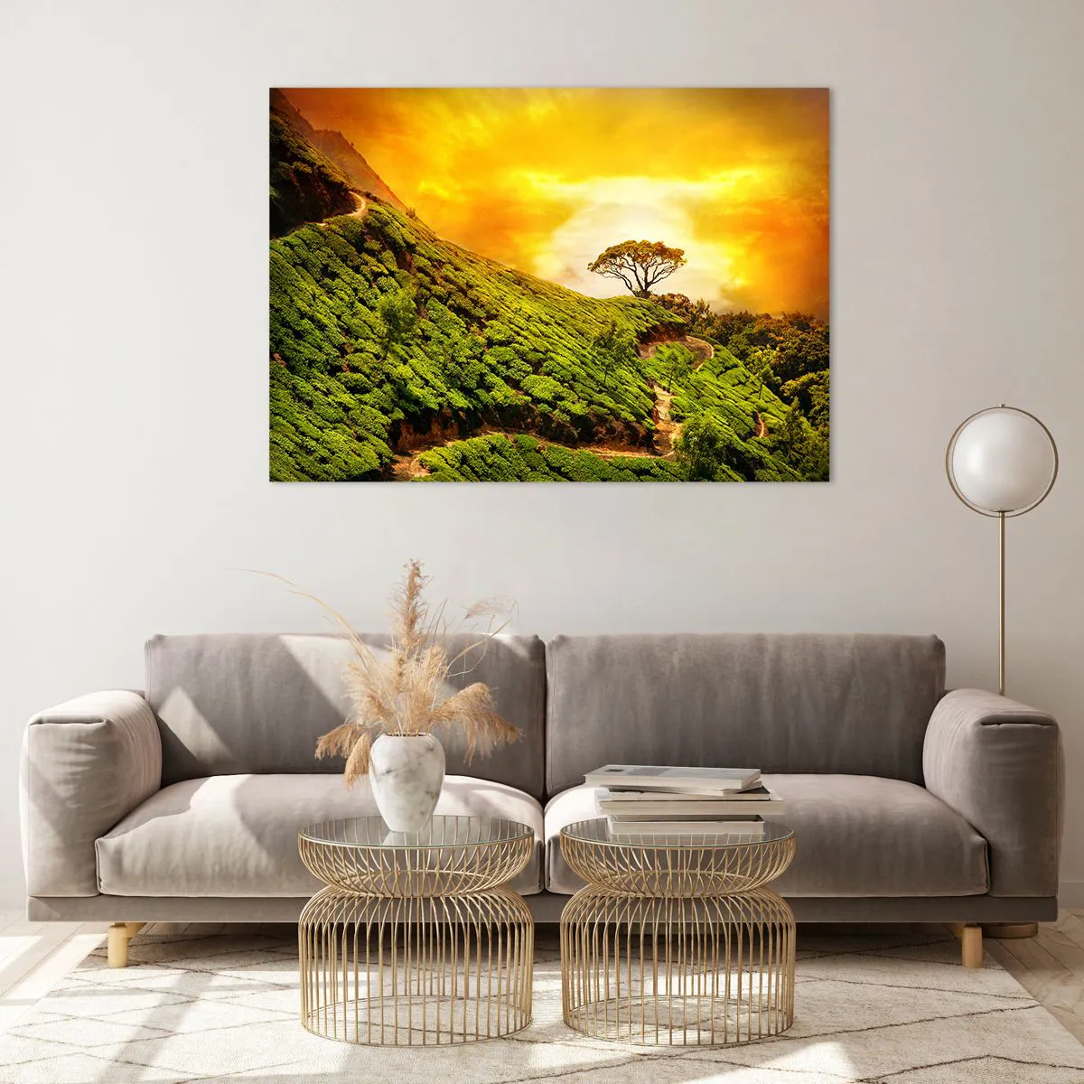 Billede på glas - En snoet sti, en grøn skråning - 100x70 cm