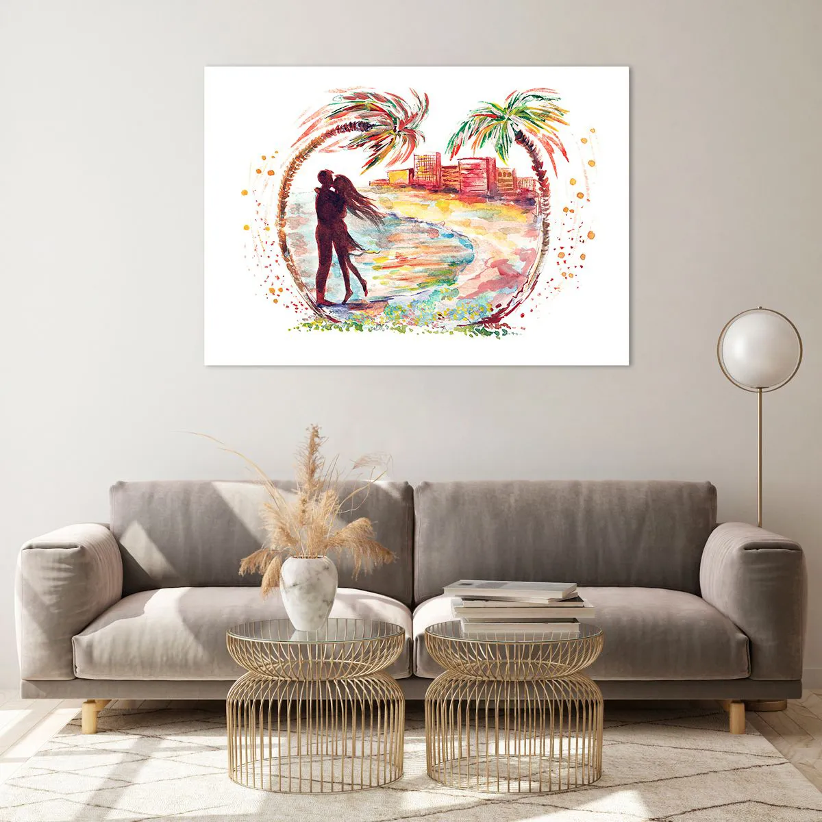 Obraz na skle - Romantické prázdniny - 100x70 cm