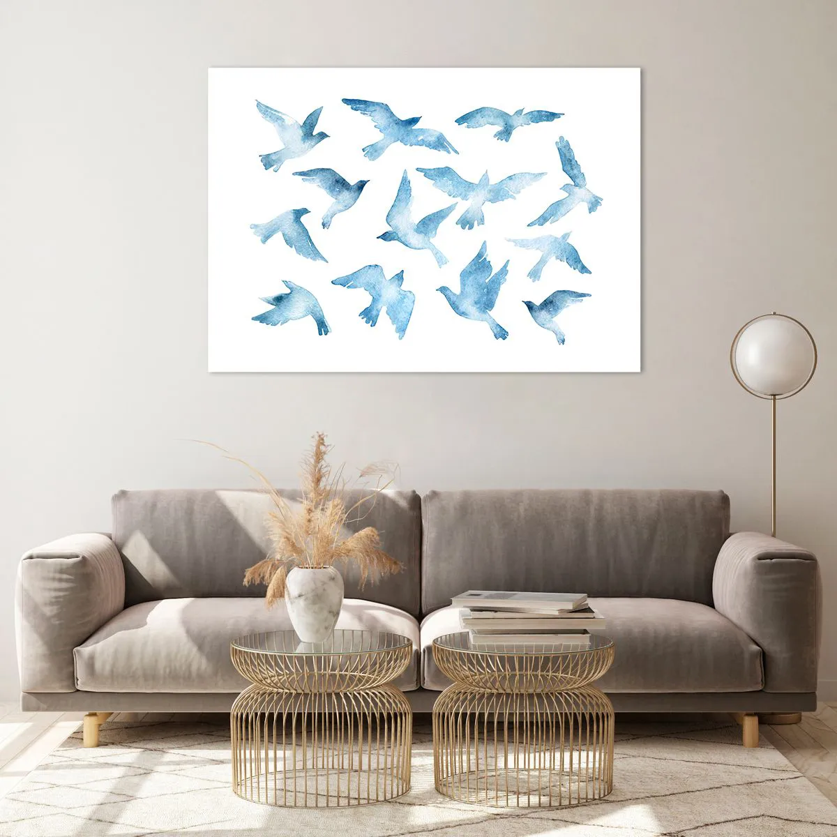 Obraz na skle - Nebeští ptáci - 100x70 cm