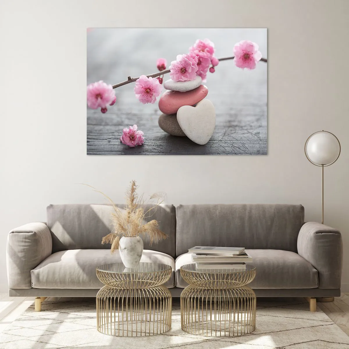 Glass picture - Bliss with Cherry Blossom - 100x70 cm