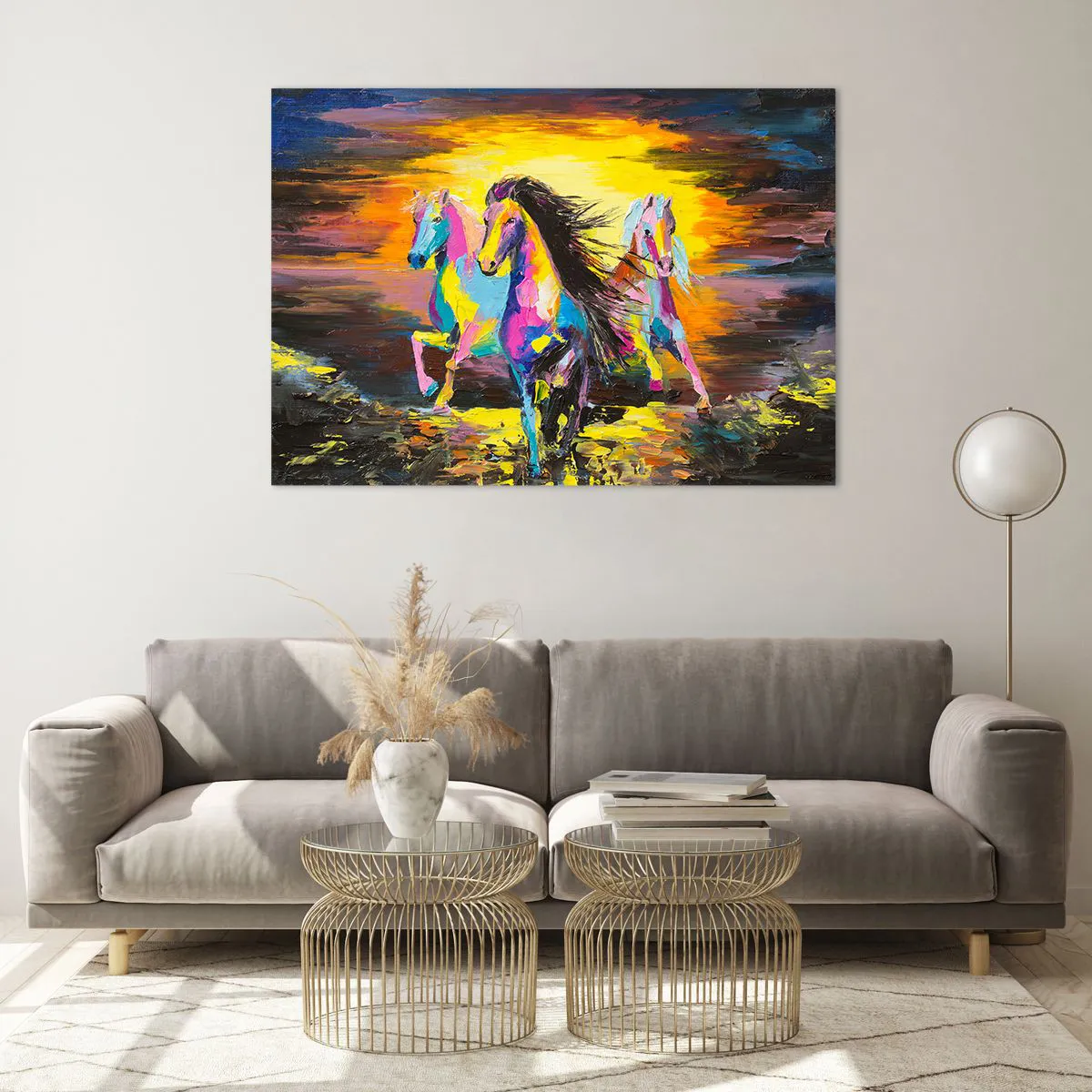 Obraz na skle - Ponorené do dúhy - 100x70 cm