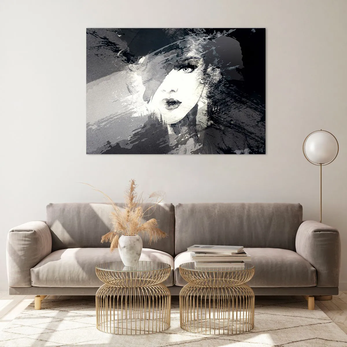 Üveg kép - Szürke fátyol mögül - 100x70 cm