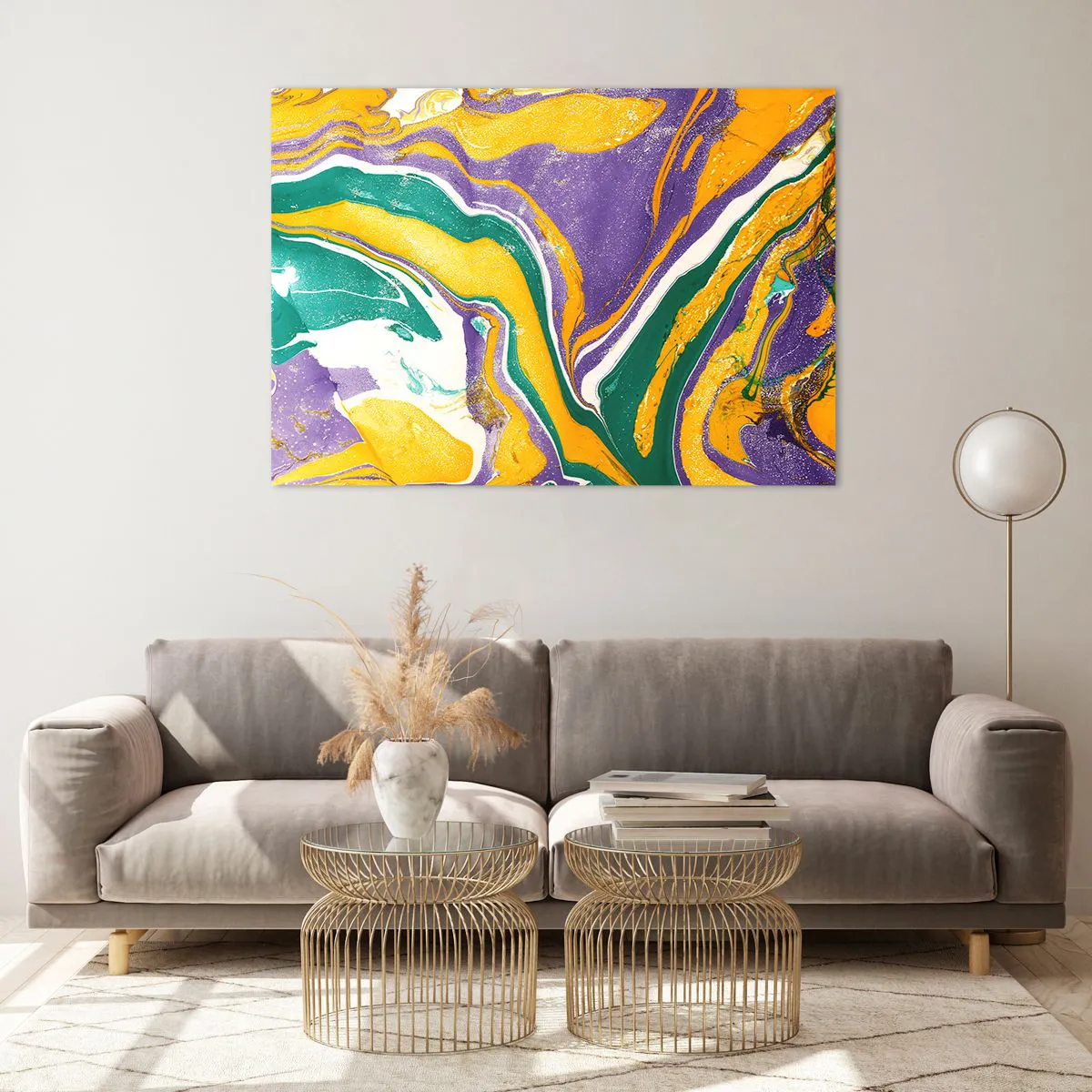 Üveg kép - Színes hullámok - 100x70 cm