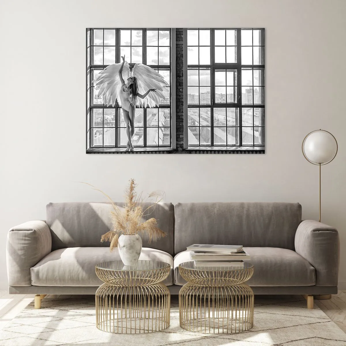 Tablou pe sticlă - Orașul îngerilor dansatori? - 100x70 cm