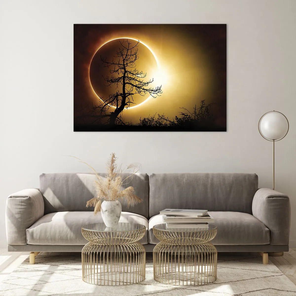 Glastavla - Bild på glas - Total förmörkelse - 100x70 cm