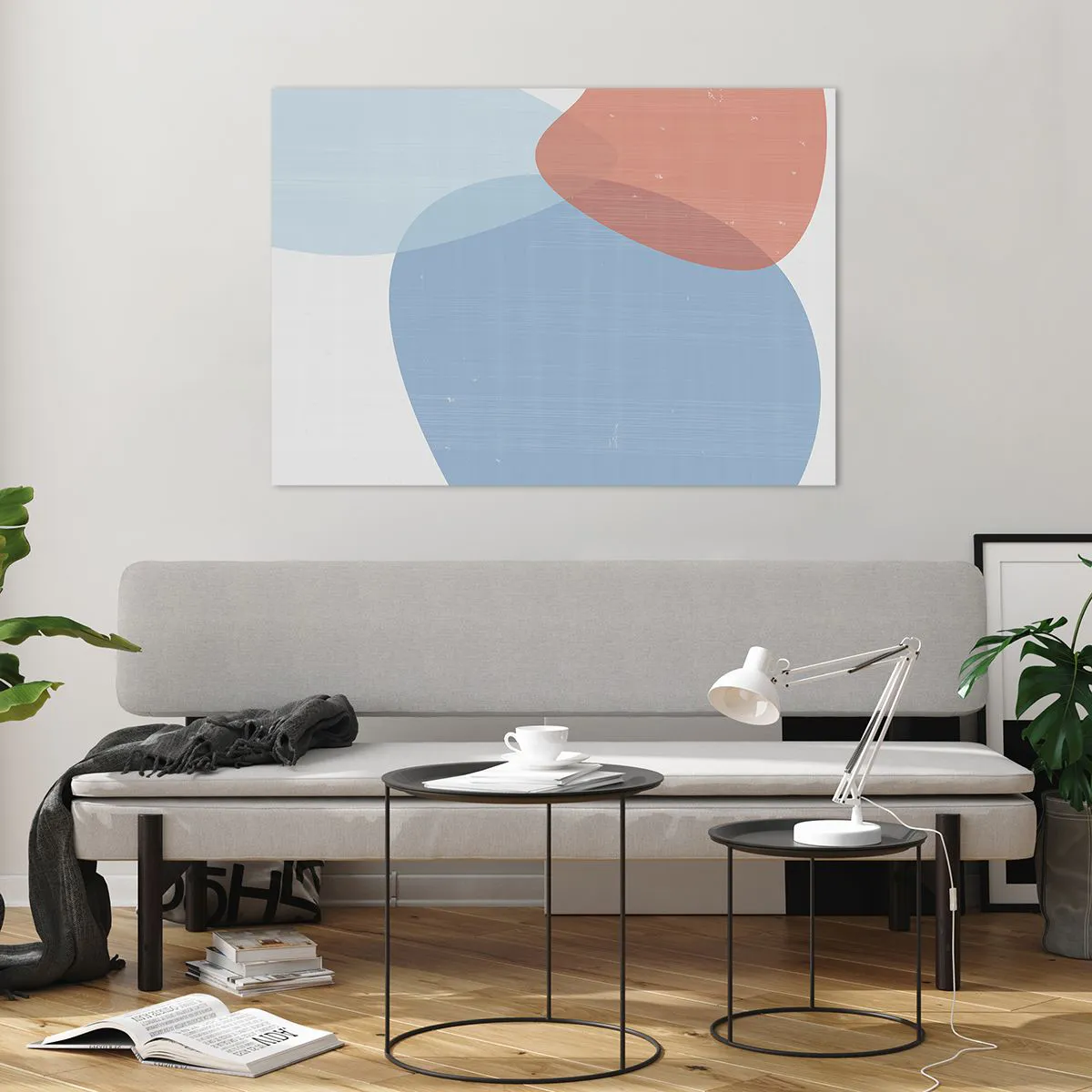 Billede på glas - Pastelfarvede relationer - 100x70 cm