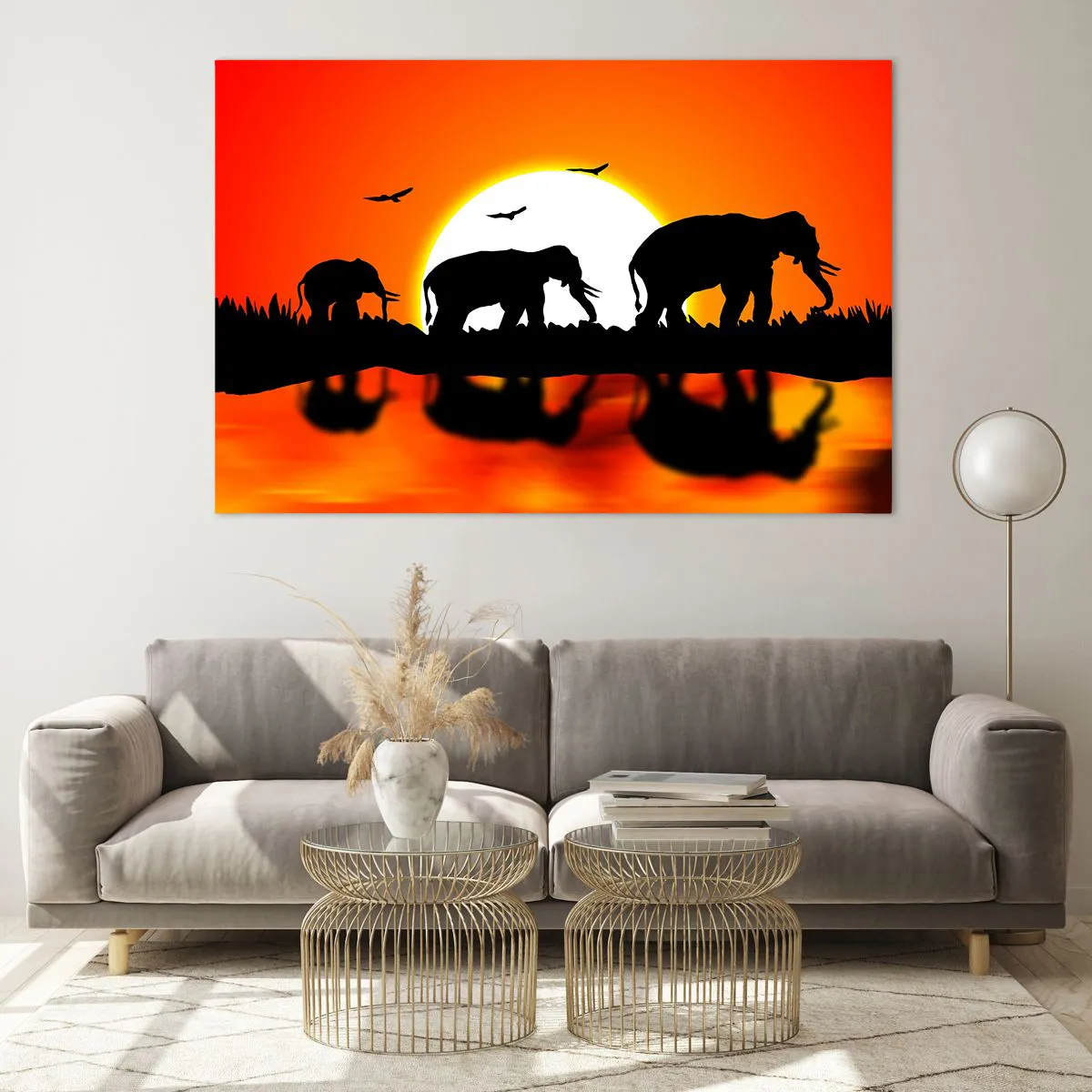 Glass picture - And in the Evening for a Small Drink - 120x80 cm