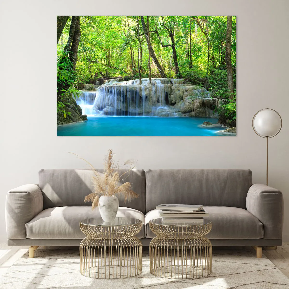 Üveg kép - Türkizbe és zöldbe merülni - 120x80 cm