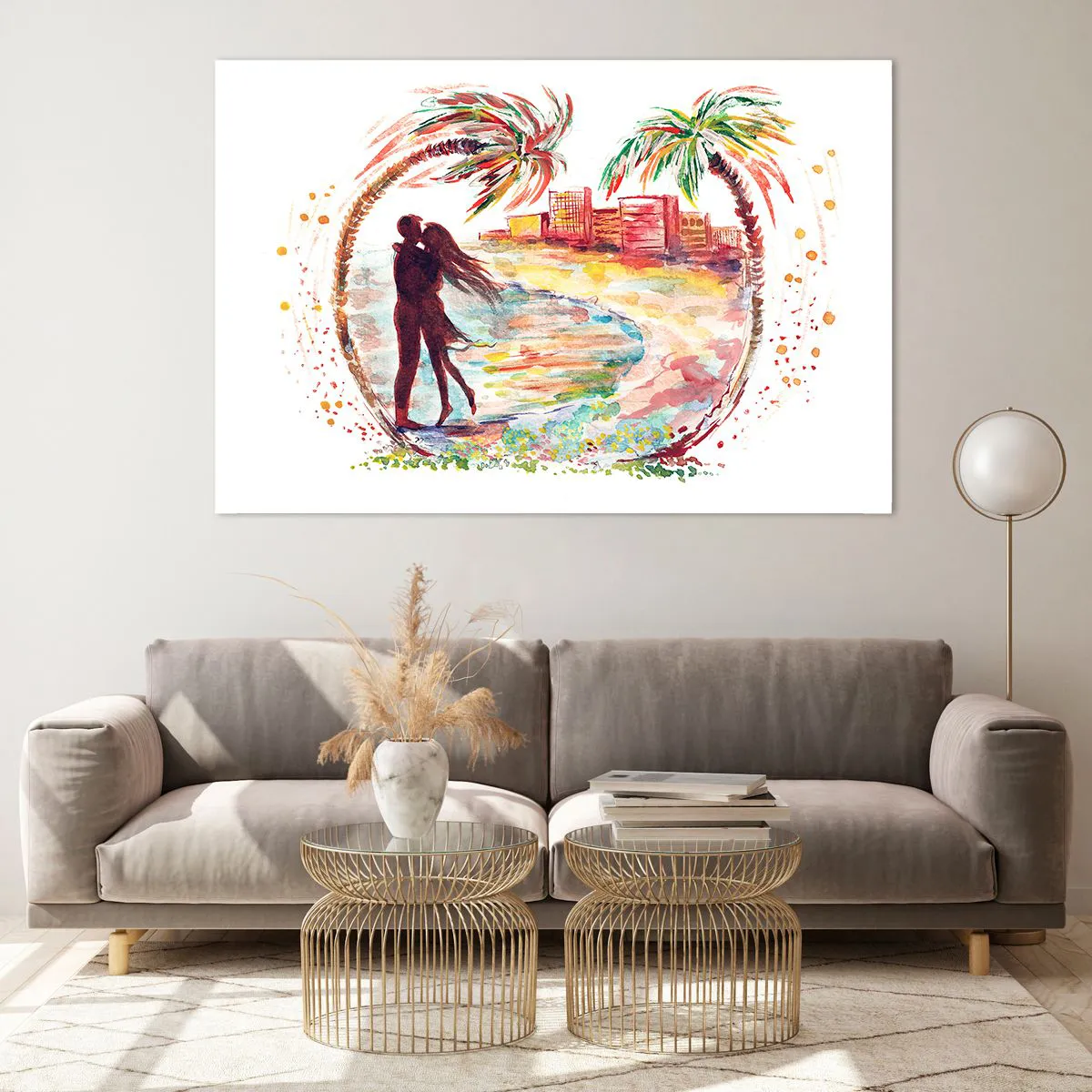 Obraz na skle - Romantické prázdniny - 120x80 cm