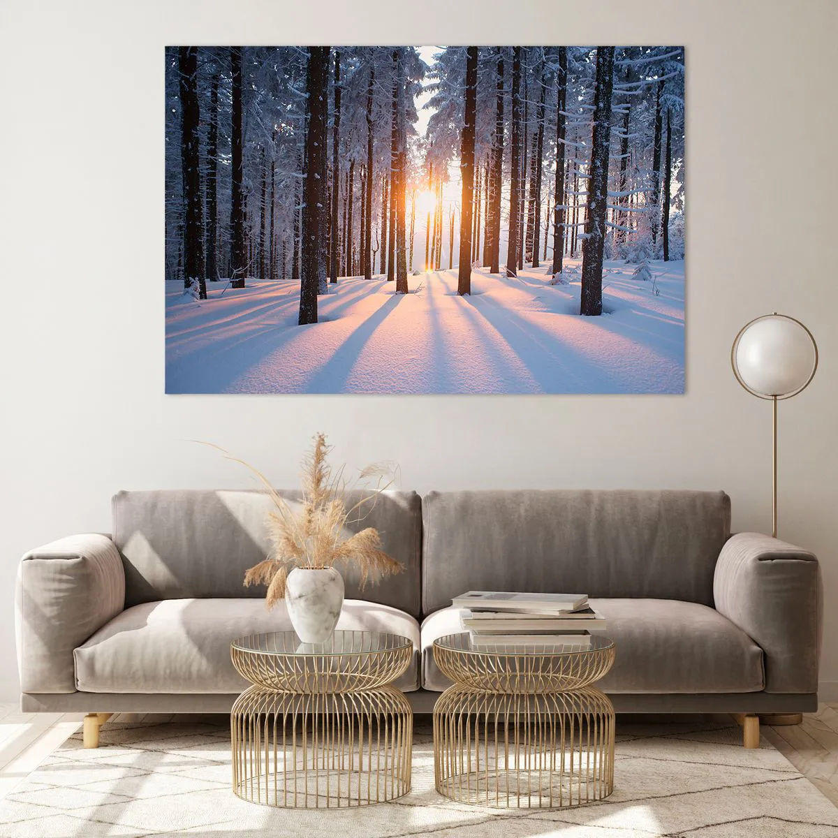 Quadro em vidro - Preto no branco - 120x80 cm