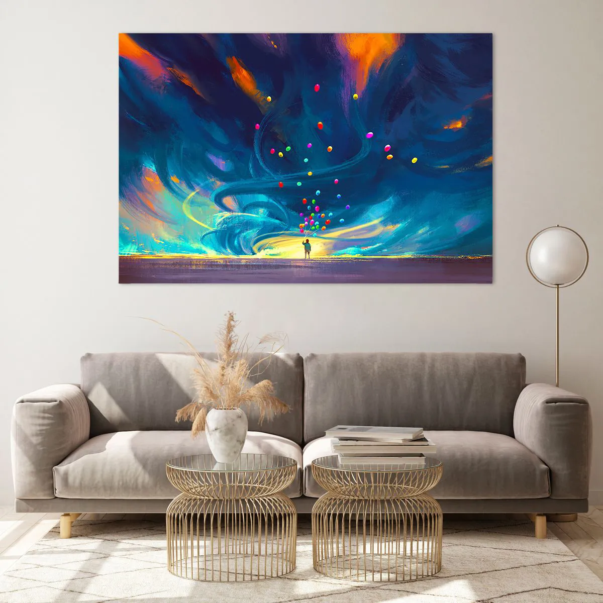 Tablou pe sticlă - Pe un vânt albastru - 120x80 cm