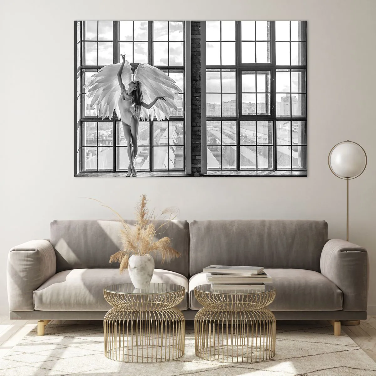 Tablou pe sticlă - Orașul îngerilor dansatori? - 120x80 cm