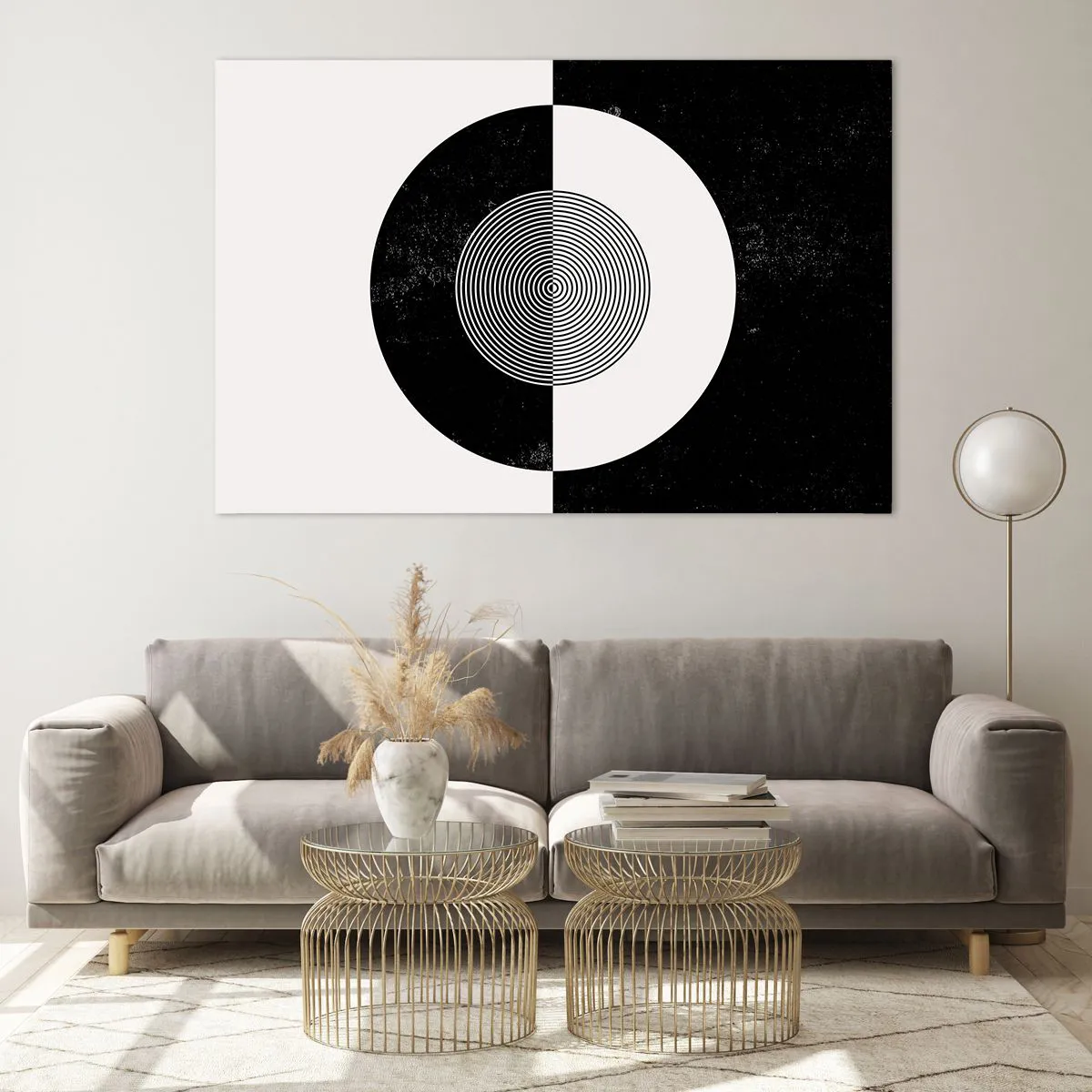 Glastavla - Bild på glas - Harmoni i svart och vitt - 120x80 cm