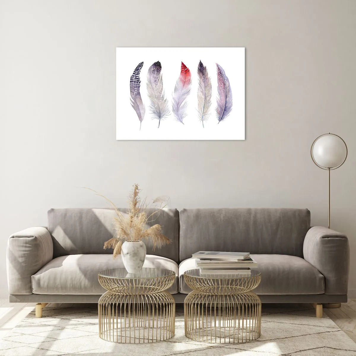 Quadro em vidro - Delicada como a névoa multicolorida - 70x50cm - Delicadas como uma névoa multicolorida - Decoração de parede moderna para a sala de estar e quarto ARTTOR