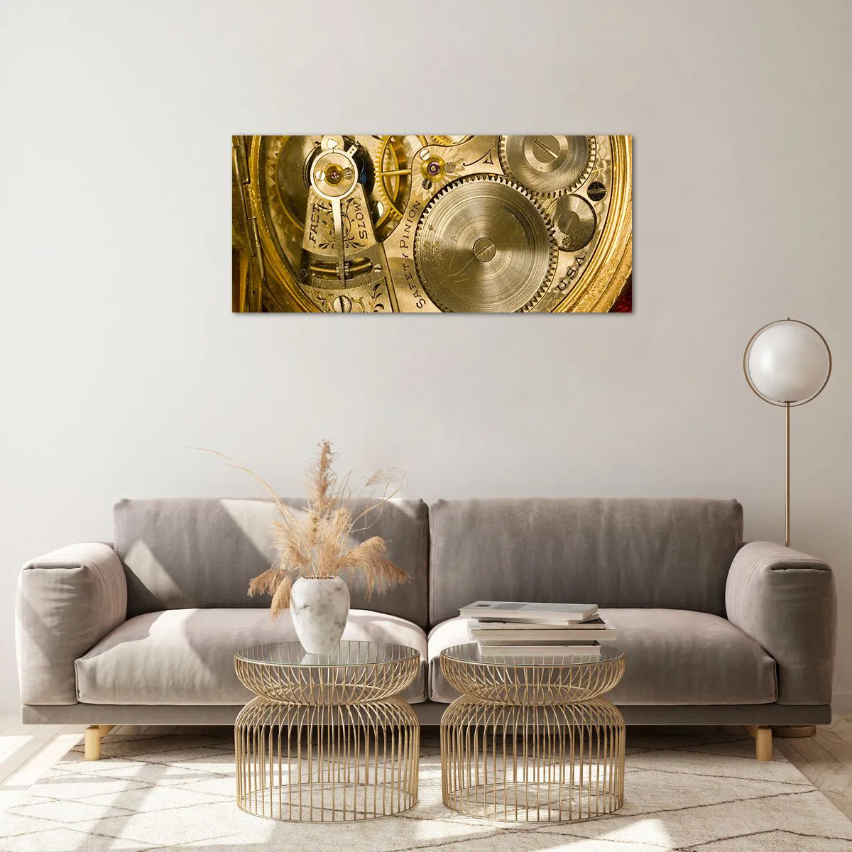 Quadro em vidro - Mova-se com o tempo - 100x40 cm