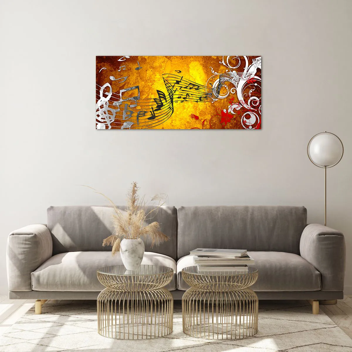 Glasbild - Bild auf glas - Lass die Musik fließen - 100x40 cm