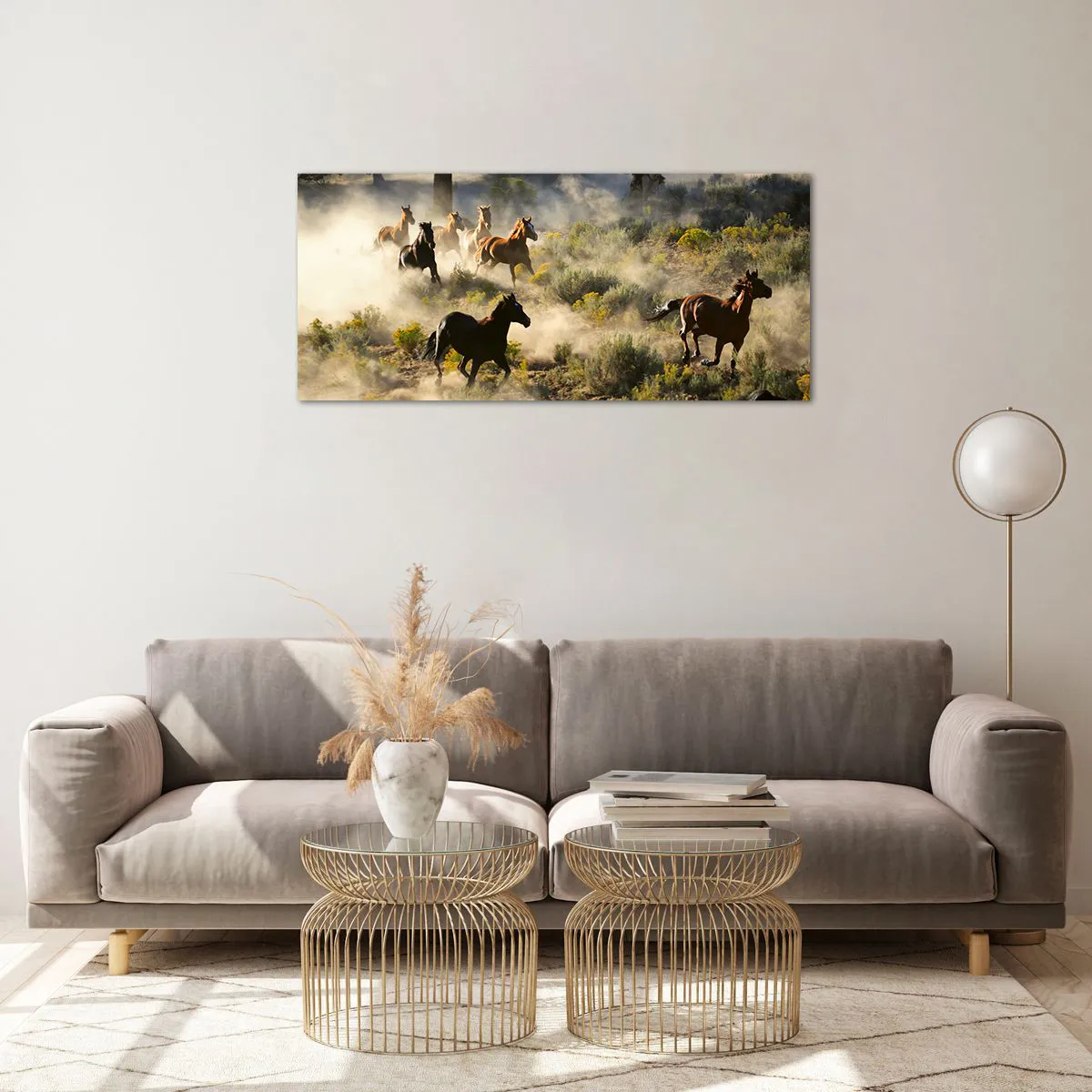 Glasbild - Bild auf glas - Rivalität – Freiheit oder männliche Stärke? - 100x40 cm