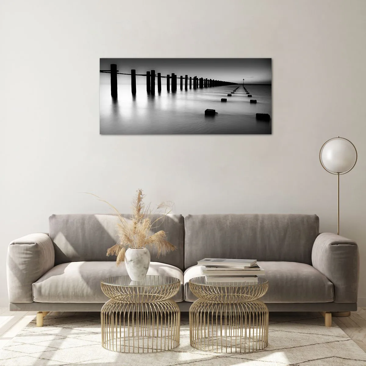 Obraz na szkle - Szara dal we mgle - 100x40 cm