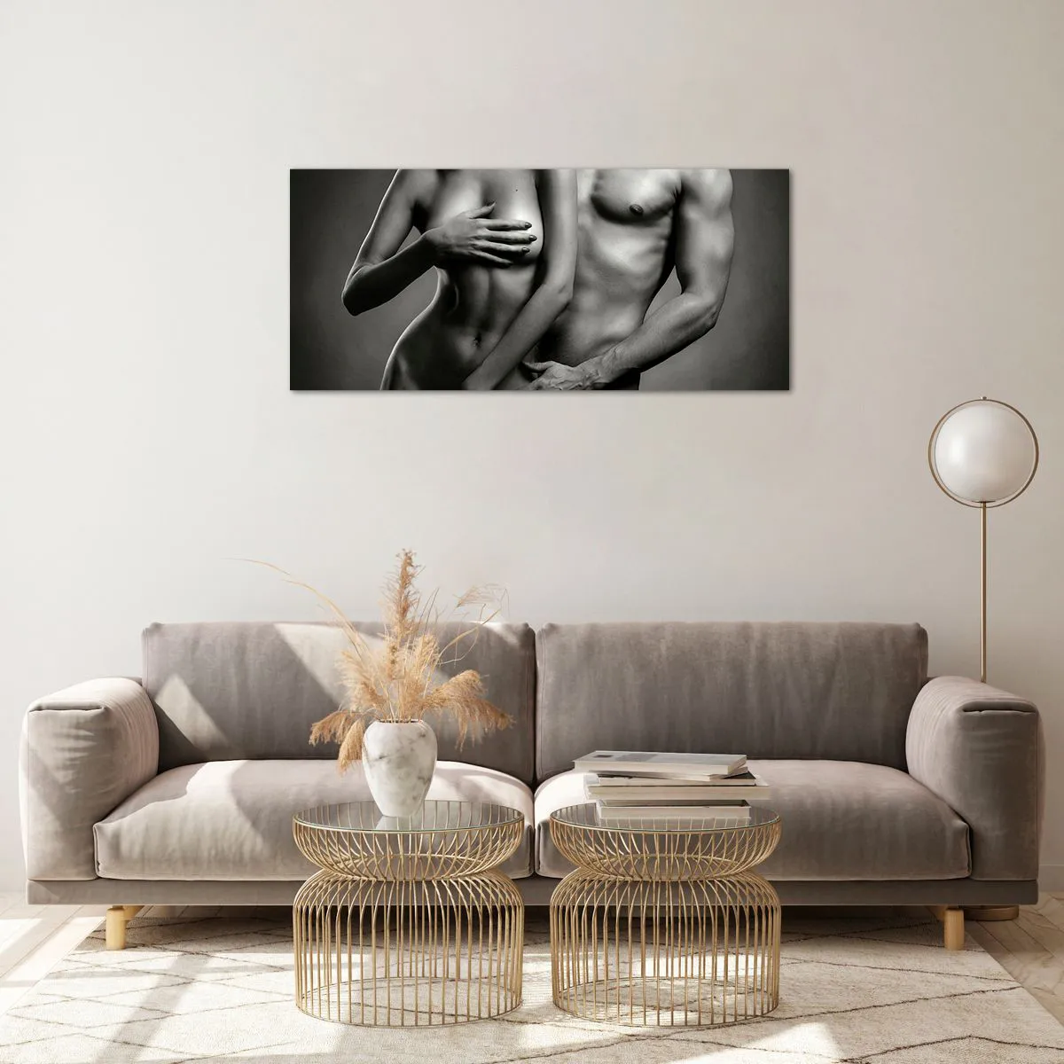 Impression sur verre - Image sur verre - Adam et Eve - 100x40 cm