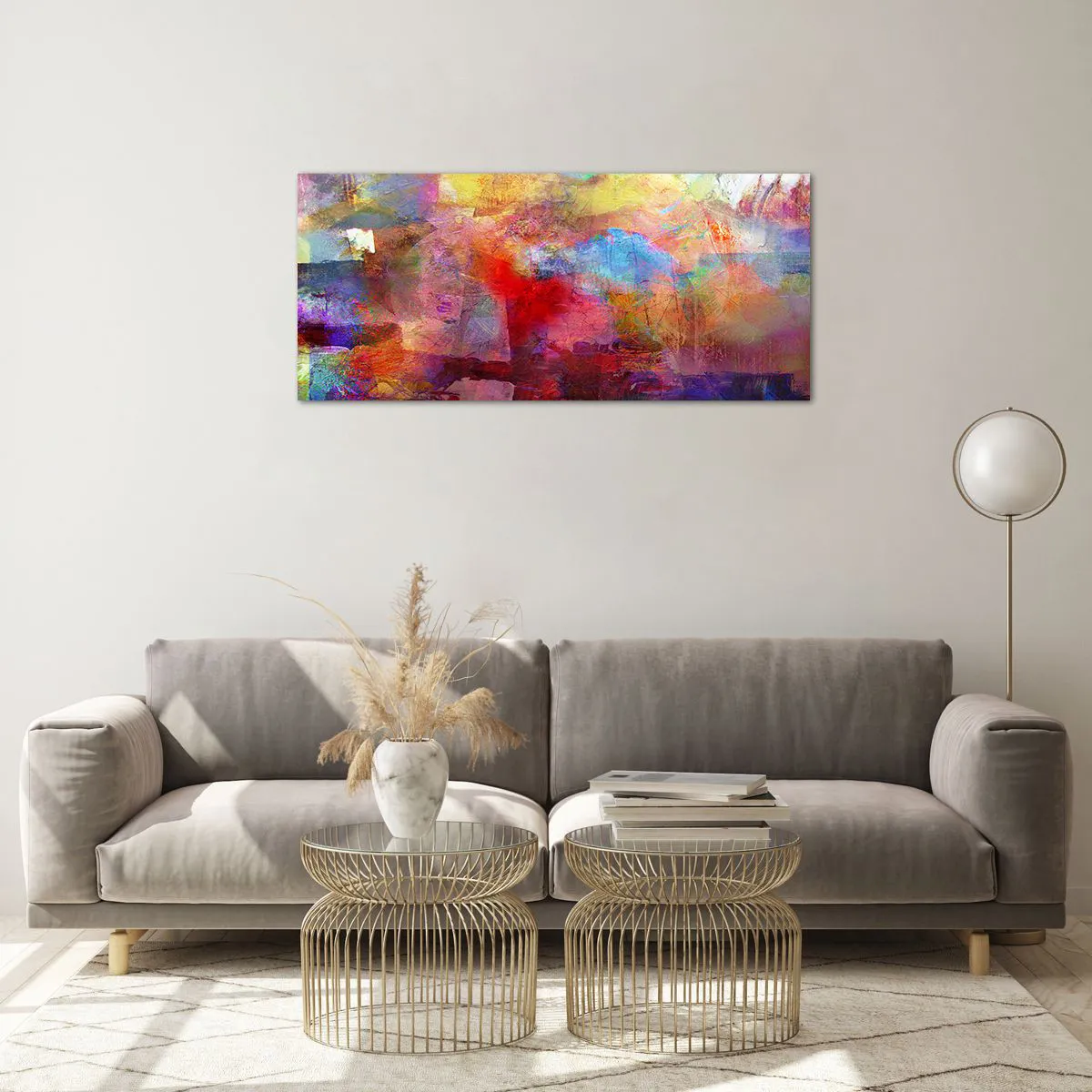 Obraz na szkle - Zajrzeć do środka tęczy - 100x40 cm