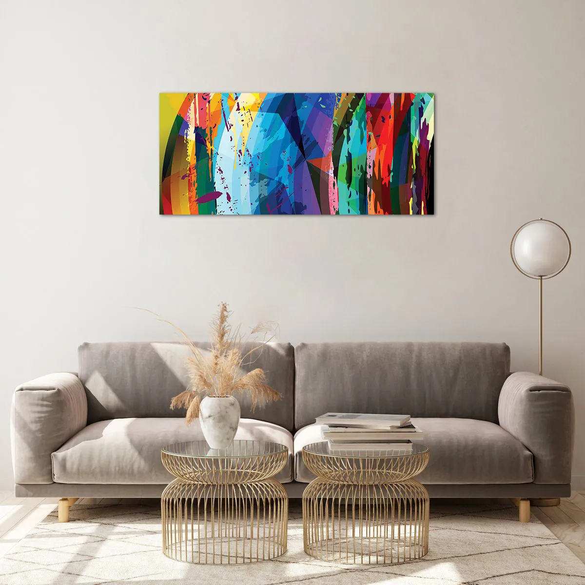 Impression sur verre - Image sur verre - Vertiges colorés - 100x40 cm