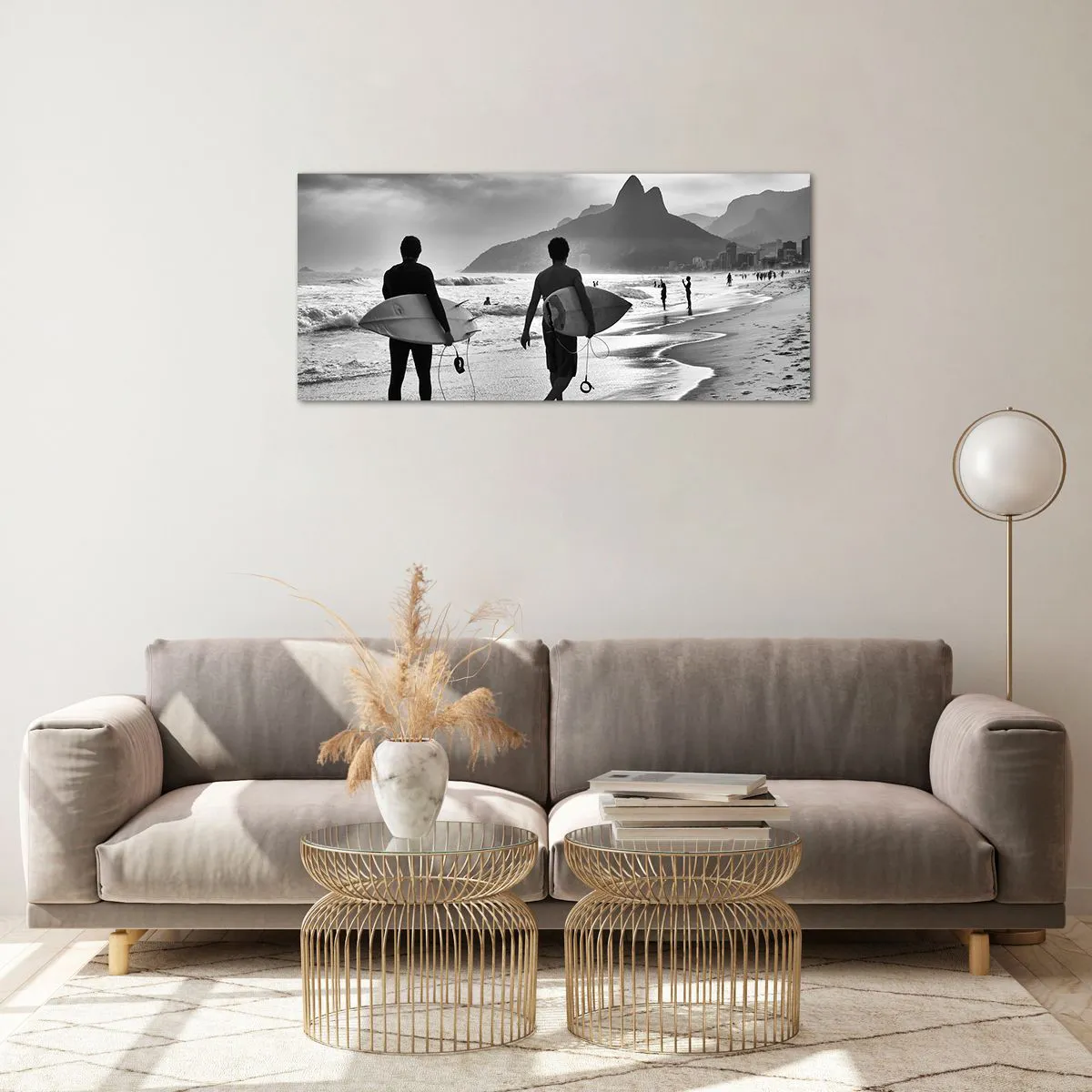 Impression sur verre - Image sur verre - Samba sur une vague - 100x40 cm