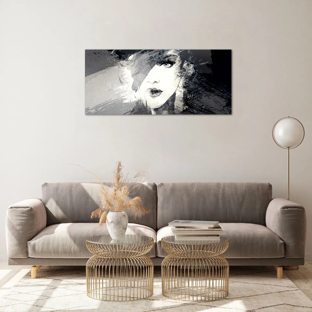 Obraz na szkle - Zza szarego woalu - 100x40 cm