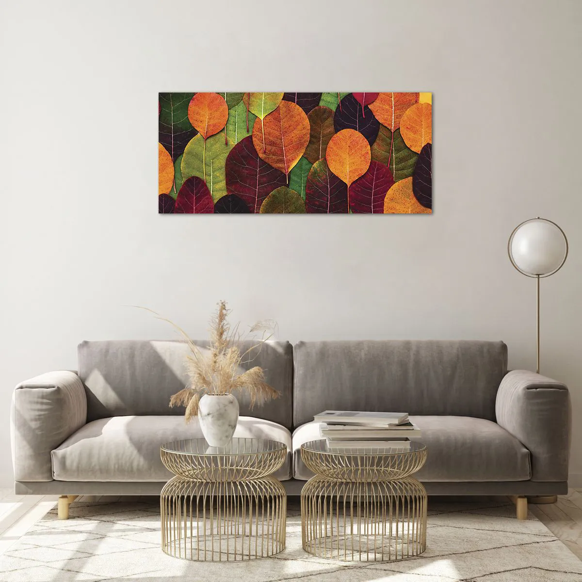 Quadro em vidro - Mosaico de outono - 100x40 cm