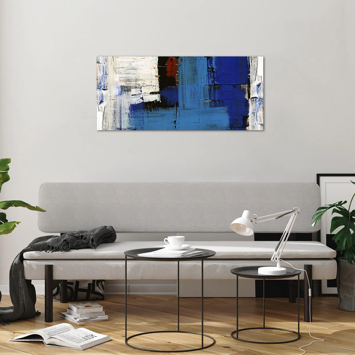 Obraz na szkle - Sekret błękitu - 100x40 cm